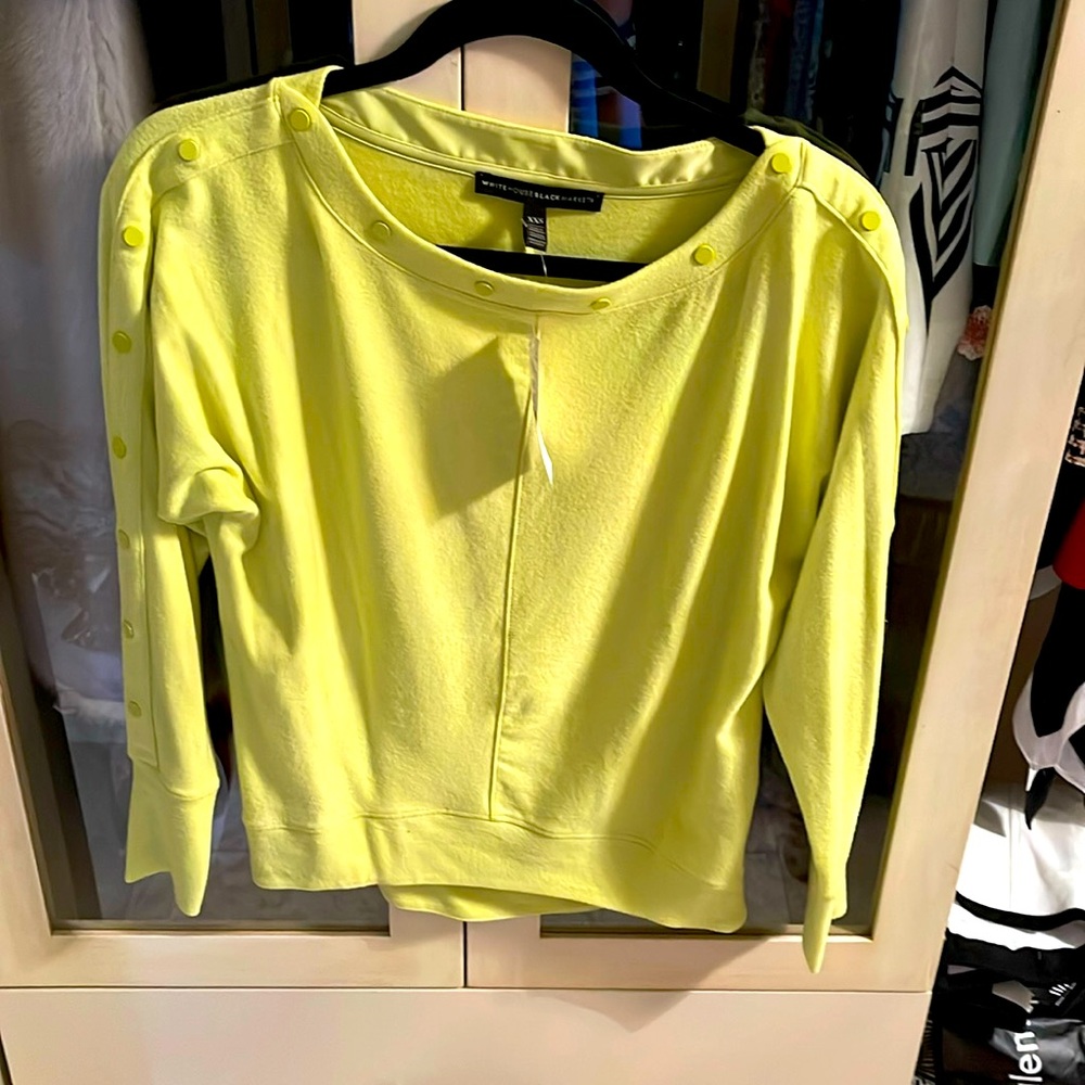 NWT! White House Black Market Snap Trim Sweater